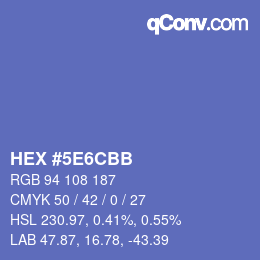 Color code: HEX #5E6CBB | qconv.com