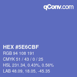 Código de color: HEX #5E6CBF | qconv.com
