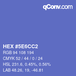 カラーコード: HEX #5E6CC2 | qconv.com