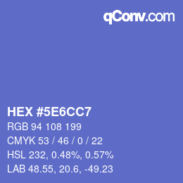 カラーコード: HEX #5E6CC7 | qconv.com