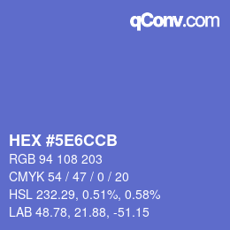 Color code: HEX #5E6CCB | qconv.com