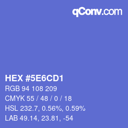 カラーコード: HEX #5E6CD1 | qconv.com