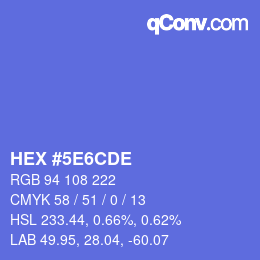 Color code: HEX #5E6CDE | qconv.com