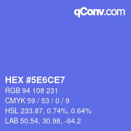 カラーコード: HEX #5E6CE7 | qconv.com