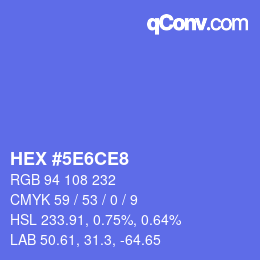 カラーコード: HEX #5E6CE8 | qconv.com