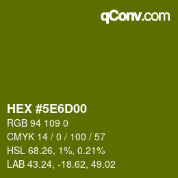 Código de color: HEX #5E6D00 | qconv.com