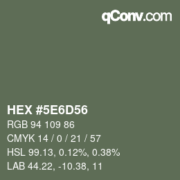 Código de color: HEX #5E6D56 | qconv.com
