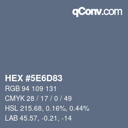 Código de color: HEX #5E6D83 | qconv.com