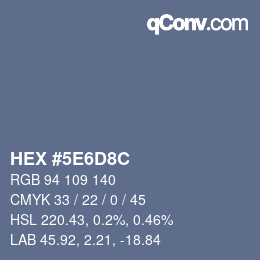 Color code: HEX #5E6D8C | qconv.com