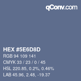 Color code: HEX #5E6D8D | qconv.com