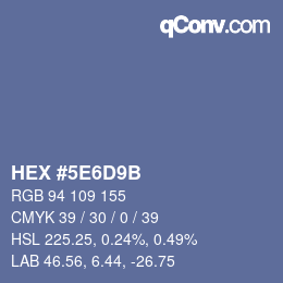 Farbcode: HEX #5E6D9B | qconv.com