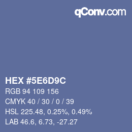 颜色代码: HEX #5E6D9C | qconv.com