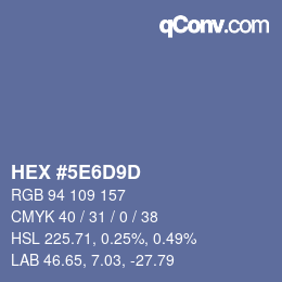 Farbcode: HEX #5E6D9D | qconv.com