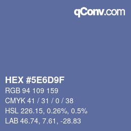 颜色代码: HEX #5E6D9F | qconv.com