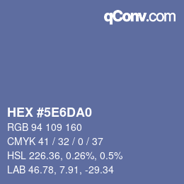 カラーコード: HEX #5E6DA0 | qconv.com