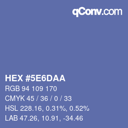 Color code: HEX #5E6DAA | qconv.com