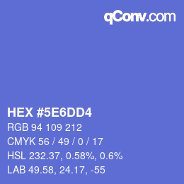 Color code: HEX #5E6DD4 | qconv.com