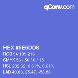 カラーコード: HEX #5E6DD8 | qconv.com