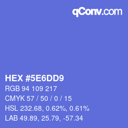 Color code: HEX #5E6DD9 | qconv.com
