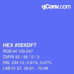 Color code: HEX #5E6DF7 | qconv.com