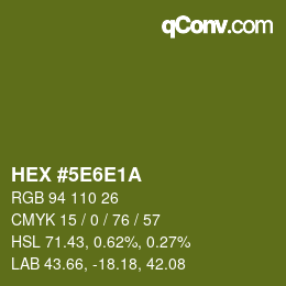 Color code: HEX #5E6E1A | qconv.com