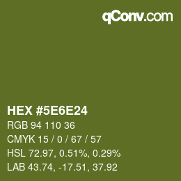 Color code: HEX #5E6E24 | qconv.com
