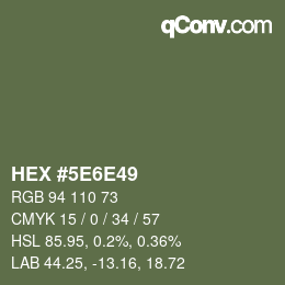 Color code: HEX #5E6E49 | qconv.com