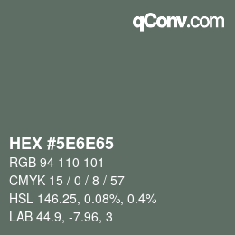 Color code: HEX #5E6E65 | qconv.com