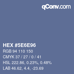 Color code: HEX #5E6E96 | qconv.com