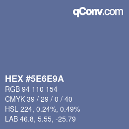 Código de color: HEX #5E6E9A | qconv.com