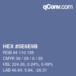 Color code: HEX #5E6E9B | qconv.com