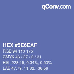 Color code: HEX #5E6EAF | qconv.com