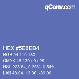 Color code: HEX #5E6EB4 | qconv.com