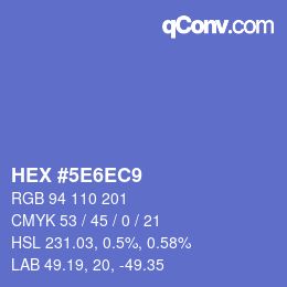 Farbcode: HEX #5E6EC9 | qconv.com