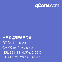 Color code: HEX #5E6ECA | qconv.com