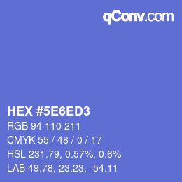 Farbcode: HEX #5E6ED3 | qconv.com