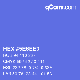 Color code: HEX #5E6EE3 | qconv.com