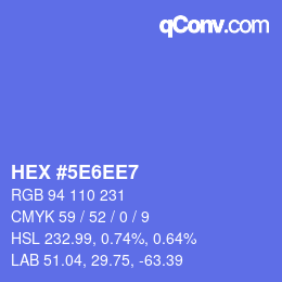 カラーコード: HEX #5E6EE7 | qconv.com