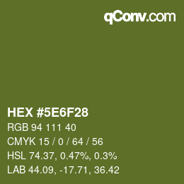 Color code: HEX #5E6F28 | qconv.com