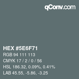 Color code: HEX #5E6F71 | qconv.com