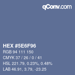 Color code: HEX #5E6F96 | qconv.com