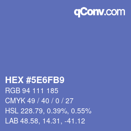Color code: HEX #5E6FB9 | qconv.com