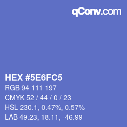 Color code: HEX #5E6FC5 | qconv.com
