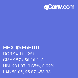 カラーコード: HEX #5E6FDD | qconv.com