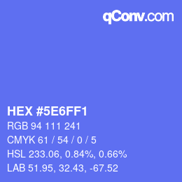 Color code: HEX #5E6FF1 | qconv.com