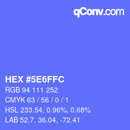カラーコード: HEX #5E6FFC | qconv.com