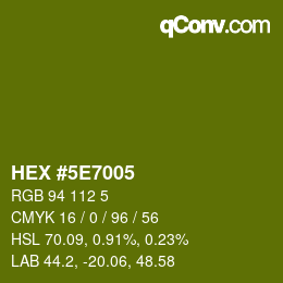 Color code: HEX #5E7005 | qconv.com