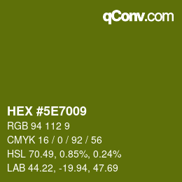 Color code: HEX #5E7009 | qconv.com
