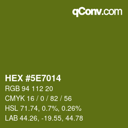 Color code: HEX #5E7014 | qconv.com