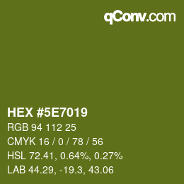 Color code: HEX #5E7019 | qconv.com